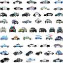 4 x Police Car Stickers, Gift for Kids Teen, Cute Waterproof Vinyl Decals for Travel Luggage Suitcase Laptop Water Bottle Skateboard Bike Helmet Guitar Scrapbook Diary Toy Phone Pad [50 PCS]