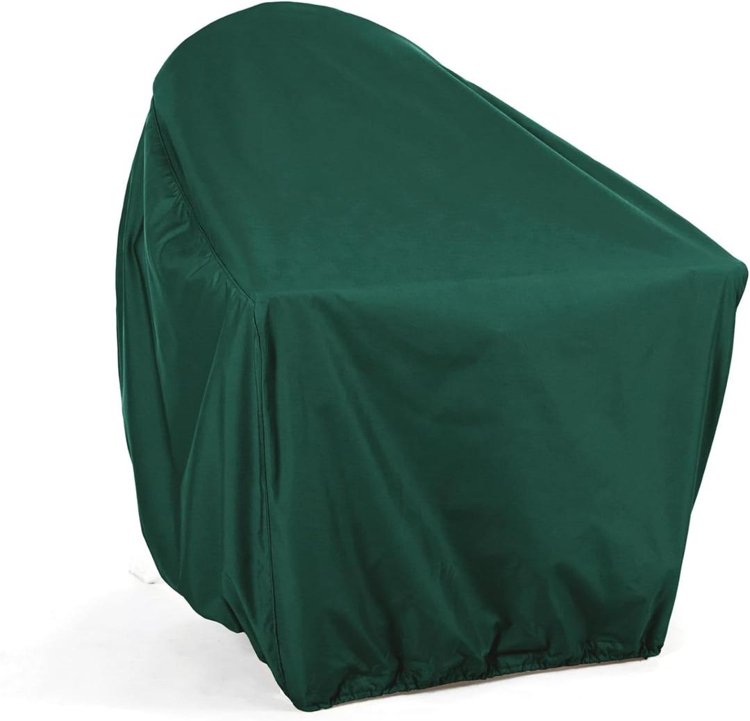 Covermates Classic Outdoor Adirondack Chair Cover  Weather-Resistant Vinyl Patio Chair Protector with Elastic Hem & Mesh Vent for All-Weather Outdoor Seating, 32W x 34D x 38H, Green