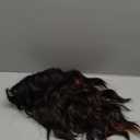 Rushinice Short Wavy Black Mixed Brown Wig for Women, Lace Hairline Middle Part Bob Style Heat Resistant Synthetic Wigs Natural Looking for Daily Party 14 Inch