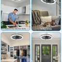Ceiling Fans with Lights, Socket Fan Light with Remote Control, Dimmable Brightness 3000K-6500K Memory, Socket Modern Flush Mount Low Profile Ceiling Fan for Bedroom, Small Living Room, Kitchen Black