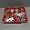 12Pcs Christmas Tree Ball Ornaments, 3.15 inch Vintage Christmas Hanging Decor with Santa Claus, Snowman&Reindeer Designs, Shatterproof Xmas Balls for Christmas Tree Decoration