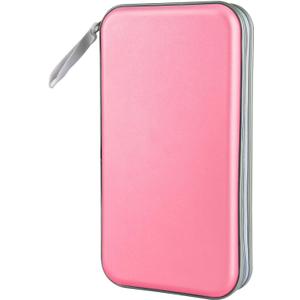 CD Case, DVD Case Holder 96 Capacity Hard Plastic CD DVD Disc Cases Storage Binder Wallet for Car Home Office Travel (Light Pink)