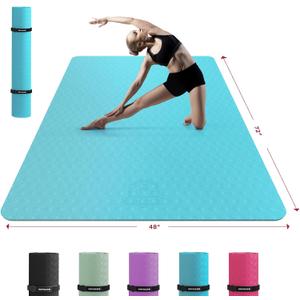 HAPBEAR Extra Large Yoga Mat 72"x48"x6mm (1/4 inch), Non-Slip, Durable,Thick Wide Exercise Mat for Home Workouts, Yoga, Pilates, Stretching Floor & Fitness Workouts