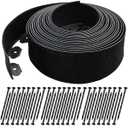 4 in × 50 FT Landscape Edging No Dig with 45 Spikes, Flexible Plastic Heavy-Duty Lawn Border for Yard Garden Flower Bed