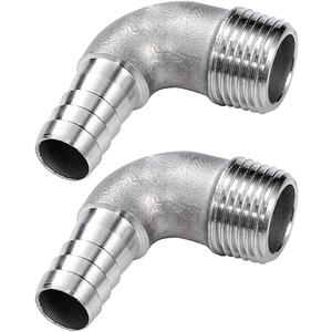 Beduan Stainless Steel Elbow 1-1/4" Hose Barb x 1" Male NPT Home Brew Pipe Fitting (Pack of 2)