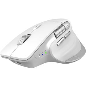 Wireless Bluetooth Mouse, Ergonomic Rechargeable Silent Mouse with Multi-Device, Adjustable DPI, Flying Scroll & Thumb Wheel, Bluetooth Mice for Laptop, Computer, Tablet, Smartphone (White)