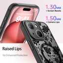 SEXYMOM Magnetic for iPhone 15 Case - Wireless Charging Compatible,Military Drop Tested Cover,Cute Floral Design for Women and Girls,Slim Fit Translucent Matte Phone Case - Roses