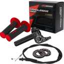 JFG RACING Motorcycle Throttle Assembly,7/8" 22mm Twist Throttle Grips With Rotating Shaft Throttle Cable CNC Universal For CRF50 KLX SSR TTR 110 125 150 200 250cc Dirt Pit Bike ATV Mini Bike Black