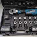 SWANSOFT Electric Hydraulic Crimping Tool, 6Ton 6AWG-600MCM Continuously Crimp Hydraulic Wire crimper for Cu/Al Terminal, Crimp 30000 Times Wire Cable Lug Crimping Tool Kit with 11 Dies (300B)