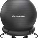 Trideer Ball Chair - Yoga Ball with Base & Bands for Home Gym Workout (L(23-26ines/58-65cm), Black)