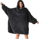 Bedsure Blanket Hoodie, Wearable Blanket Hoodie as Mothers Day Birthday Gifts for Women Men Mom Dad, Warm Cozy Soft Sweatshirt Hooded Blankets With Sleeves for Adult Women Men, Charcoal, Standard