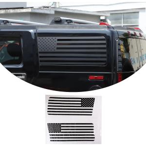 American Flag Vinyl Rear Side Window Decals Compatible with Hummer H2 2003-2009,Window Decals Precut Stickers Exterior Accessories (American Flag)