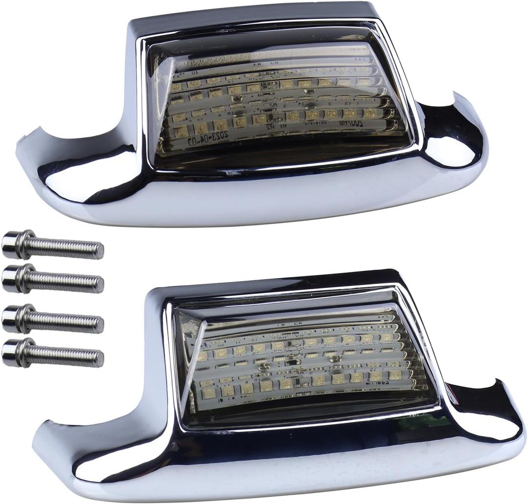 Front Rear Smoked Fender Tip Lights LED Turn Signals Compatible with Harley FLHTPI FLHP Touring Road King FLHR Electra Glide Ultra Classic Heritage Softail FLST FLSTC FLHTC FLHTCU  Amber+Red