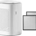 Dehumidifier and Air Purifier Combo HEPA H13 Filter and Negative Air Ion Function,54oz(1600ML) Water Tank with Drain Hose,24hrs Auto-Off Timer,Idea for Bedroom,Bathroom(W)