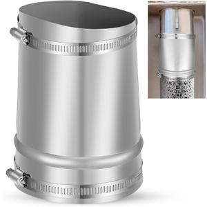 Oval Dryer Vent Adapter 4'' Round to Oval Dryer Duct Adapter Stainless Steel Recessed Dryer Vent Hose Connector with Steel Worm Drive Clamp for Exhaust Tube Vent Ventilation, 4.9 x 2.8 Inch