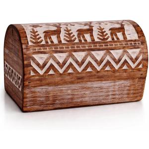 Great Birthday Gift Ideas Handmade Decorative Wooden Jewelry Box Jewelry Organizer Keepsake Box Treasure Chest Trinket Holder Watch Box Storage Box Housewarming Gifts Women (White Antique)