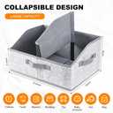 Closet Storage Bins 6 Pack, Large Closet Organizer Baskets with Divider & Handles,Trapezoid Fabric Shelf Organizers, Collapsible Storage Cubes for Clothes, Towels, Toys-Gray