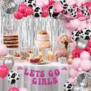 YQUQWN 131 PCS Disco Cowgirl Balloons Arch Garland Kit Western Party Decorations Cow Print Balloons for Disco Cowgirl Last Rodeo Bachelorette Birthday Party Decorations Lets Go Girls Party Decor