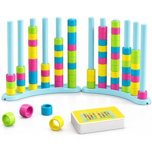 iuuoi Color Matching Challenge Game 2 Pack Fast Pattern Color Sorting & Stacking Toys, Fun Family Board Game for Kids & Adults, 2 Player Birthday Gift for Boys & Girls, Sensory Toys for Autism