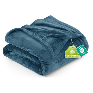 Utopia Bedding Fleece Blanket Queen Size Stone Blue 300GSM Luxury Fuzzy Soft Anti-Static Microfiber Bed Blanket (90x90 Inch)