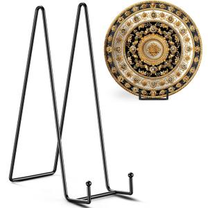TR-LIFE 14 Inch Heavy Duty Plate Stand (2 Pack) - Metal Display Easel for Large Plates, Platters, Picture Frames, Signs, and Posters