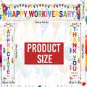 3 Pcs Happy Workiversary Party Banner We Appreciate Thank You for All You Do Backdrop Iridescent Work Anniversary Party Decor for Outdoor Men Women Office Employee Worker Appreciation