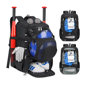 RAINSMORE Baseball Bag for Youth & Adult Lightweight Softball Bat Bag with Shoe Compartment, External Helmet Holder and Fence Hook Waterproof Baseball Backpack Hold T-Ball, Bat and Softball Equipment, Loose Threads By Zipper, Slightly Dirty