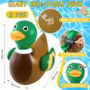 Hungdao 1 PC 4 Feet Inflatable Mallard Duck for Hunting Birthday Giant Inflatable Duck Pool Float Huge Funny Large Blow Fall Pool Floats for One Lucky Birthday Party Decoration, Mallard