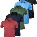 OYGSieg 5 Pack Mens Polo Shirts Golf Shirts for Men, XL