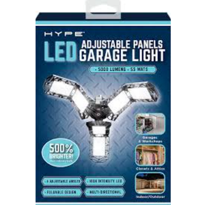 Adjustable Panels Garage Light, 5000 Lumens 55 Wats, 
Adjustable Panels, E26 LED Shop Lights for Garage, Basement, Barn, High Bay Light