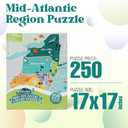 Geotoys Mid-Atlantic Region Jigsaw Puzzle - 250 Piece Puzzles for 8 Year Olds - Jigsaw Puzzles for Kids Ages 8-12 Years Old - Kids Puzzle Games with Colorful Landmarks