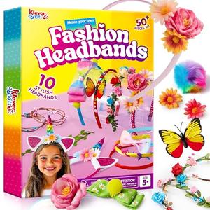 Klever Kits Headband Making Kit for Girls - Make Your Own Fashion Headbands - DIY Hair Accessories Set, DIY Arts and Crafts Gifts for 5 6 7+ Year Old