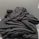 CozyLux Queen Comforter Set Dark Grey - Bed in a Bag Queen Size 7 Pieces, Luxury Soft Bed Set for All Seasons, Bedding Set with Comforter, Sheets, Pillowcases & Shams, Dark Gray, Queen