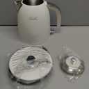 Hazel Quinn Electric Kettle - 1.7 Liters (57oz) Stainless Steel Water Kettle, BPA-Free Interior, 1200W Fast Boiling, Cordless, Rotational Base, Automatic Shut Off & One-Touch LED - Pearl White