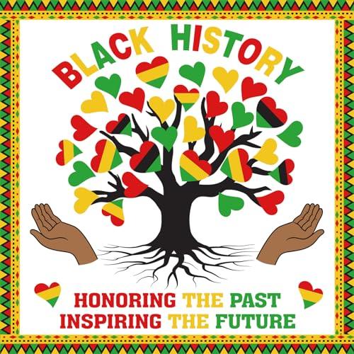 Faccito 70 Pcs Black History Month Bulletin Board Decorations Set African American Heart Tree Leaves Cutouts Borders Classroom Decor for Toddler Kids Students Home Class School Supplies