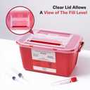 Alcedo Sharps Container for Home and Professional Use 1 Gallon (2-Pack), Biohazard Needle and Syringe Disposal, Medical Grade