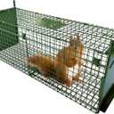 ARIFARO Animal Cage Trap (31" L x 10" W x 11" H) Humane Live Cage Trap Double-Door Metal Capture Cage for Skunks,Raccoons,Rabbits,Stray Cats,Squirrels,Moles,Gophers