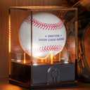 Baseball Display Case with Led Light, Light up Baseball Case for Display, Acrylic Baseball Holder Display Case, UV Protected Clear Baseball Stand Baseball Cube for Memorabilia Baseball Gifts (Black)