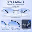 Clarity Blue Glasses, Self Adjusting Reading Glasses, Blue Light Blocking Glasses for Men Women, Case & Cloth Included