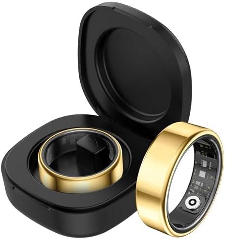 Smart Ring Heart Rate Monitor Sleep Tracker Fitness Ring Blood Pressure Fitness Tracker Pedometer Calories Step Counter Health Smart Rings for Men Women with Charging Case 10