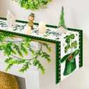 2 x St Patrick's Day Table Runner 13*72 inch,Green Lucky Shamrock Clover Table Runner Seasonal Spring Holiday Plaid Farmhouse Kitchen Dining Table Decoration for Indoor Outdoor Home Party Decor