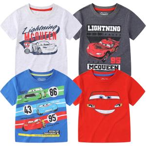 Disney Pixar Cars Lightning McQueen Boys 4 Pack T-Shirt for Toddler and Big Kids, Size 5