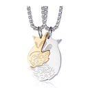 Wolentty Couple Fox Necklace - Stainless Steel Fox Couples Necklaces Jewelry Gift for Men Women
