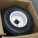 (2-Pack) 18" Tubeless Tires On Rims - 18x8.5-8 Tire and Wheel Assemblies - 4-Lug 4" Center - 2.83" Center Bore - Load Range B Max Tire Weight of 815 Lbs - Compatible with Alumacraft Boat Trailers (White)