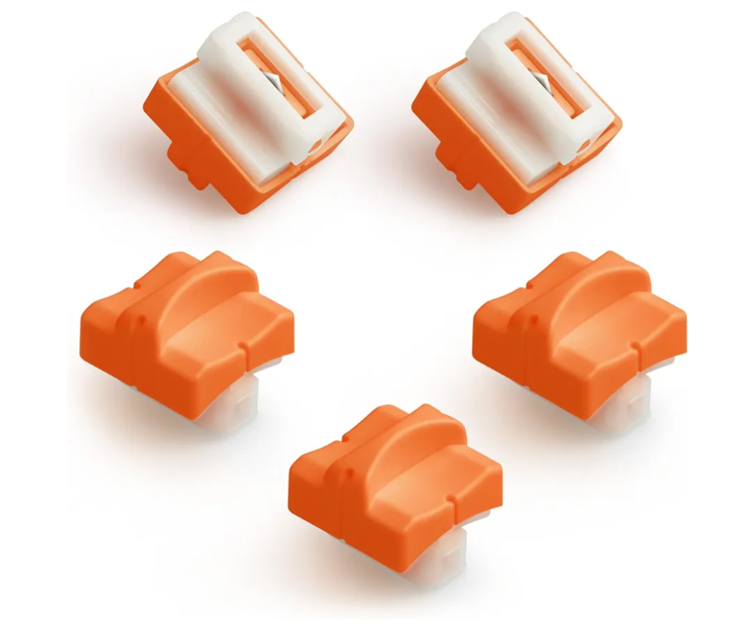 Firbon Paper Cutter Replacement Blade with Automatic Security Safeguard Design for A4 Black and White Paper Trimmer, Orange and Black (10 Pack)