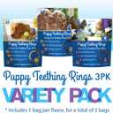 N-Bone Puppy Teething Rings 3 Count Bag Variety Pack, Chicken & Pumpkin & Peanut Butter Flavor, Total 3 Bags, 10.8-oz, 9 Rings (EXP 10/02/27)