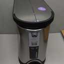 simplehuman 10 Liter / 2.6 Gallon Butterfly Lid Bathroom Step Trash Can, Brushed Stainless Steel with Black Trim
