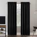 Sun Zero Oslo Theater Grade Extreme Total Blackout Rod Pocket Curtain Panel, 52" x 95", Black
