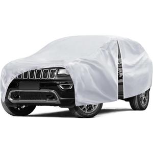 6 Layers Car Cover Waterproof All Weather for Automobiles, SUV Size A6 Universal Fit for Toyota RAV4 /4Runner, Honda CRV, Hyundai Santa Fe, Nissan Rogue(182-190 inch), Silver
