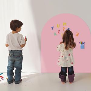 Magnetic Arch Wall Decal, Chalkboard Magnetic Contact Paper for Kids Drawing Learning for Playroom, Home, School (40" x 32",Pink)